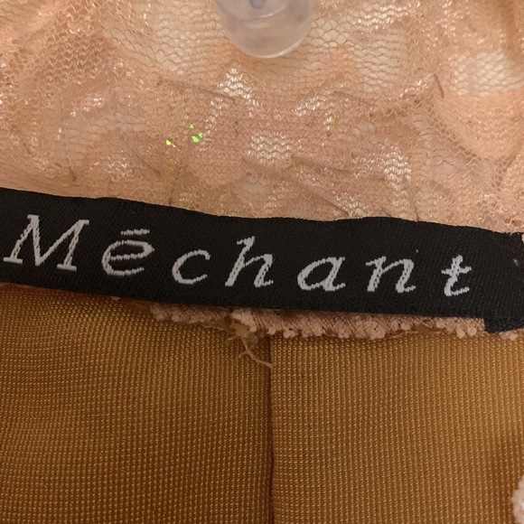 Vintage Mechant Silk/Rayon Zip Front Jacket , lace sequins, floral all in one,S - Picture 4 of 7